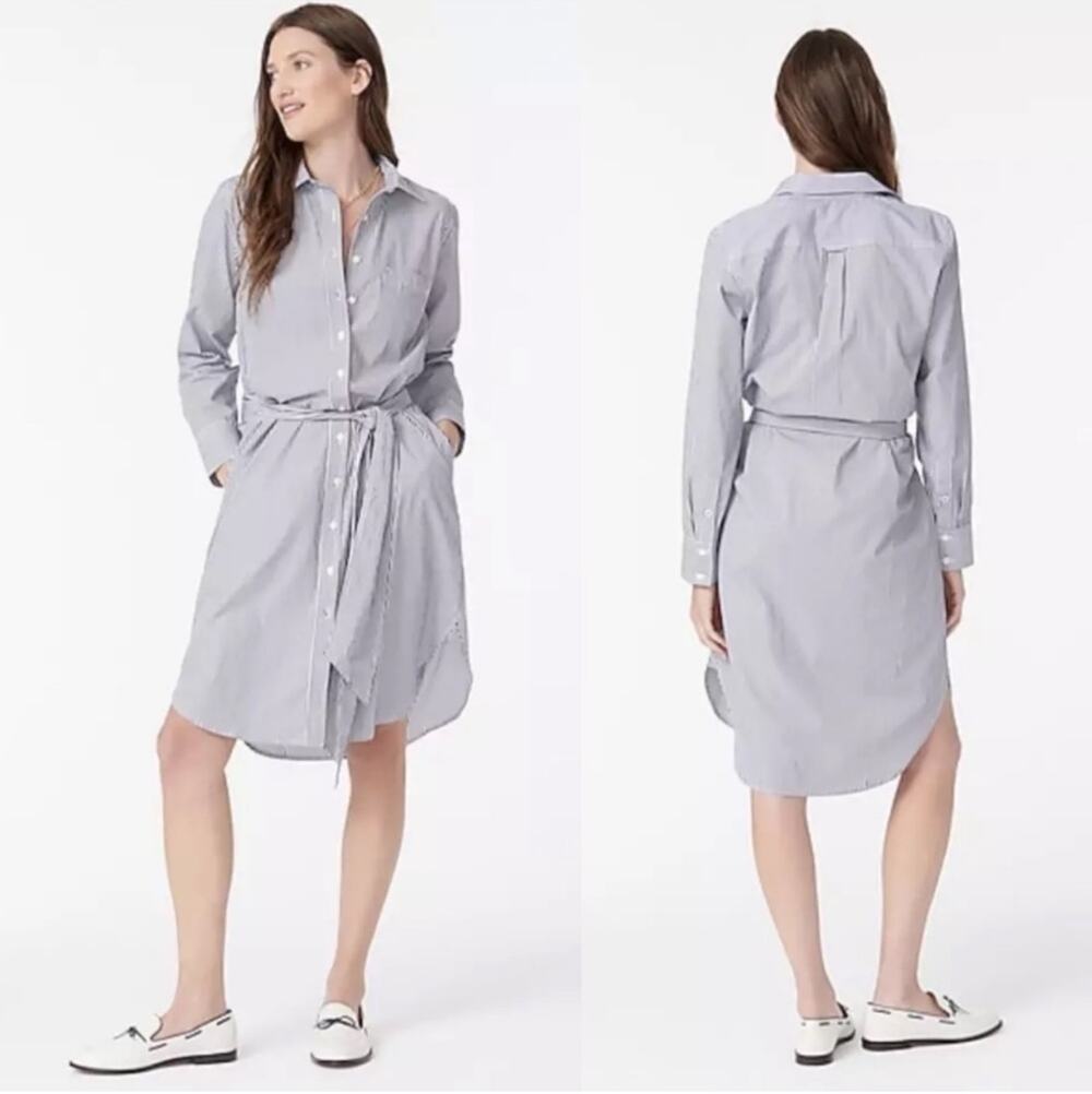 J. Crew Dress Women 2 Classic Fit Crisp Cotton Long Sleeve Button Front Collared
